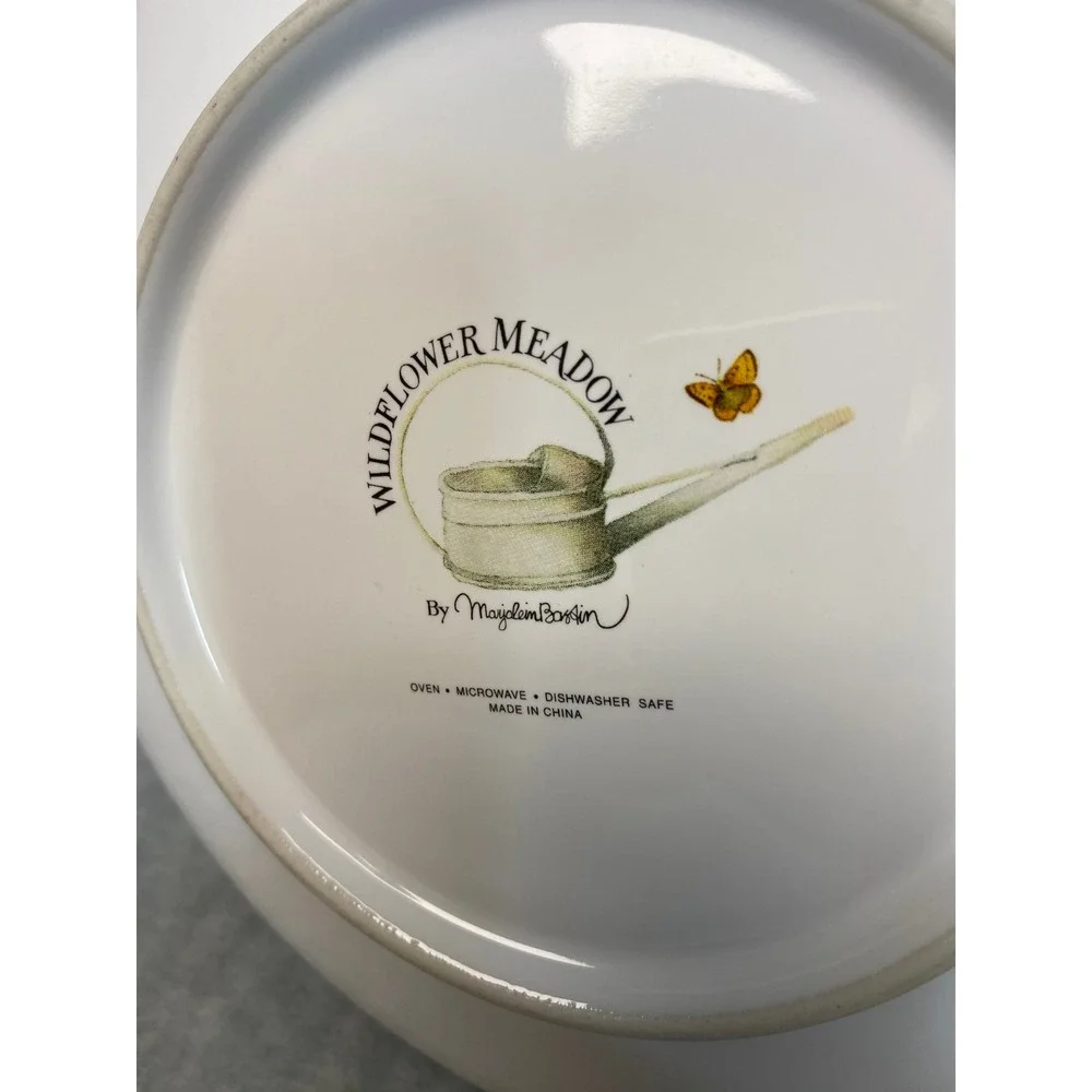 Wildflower Meadow‎ Decorative Plate by Magdalen Bonham Birds Bees Flowers